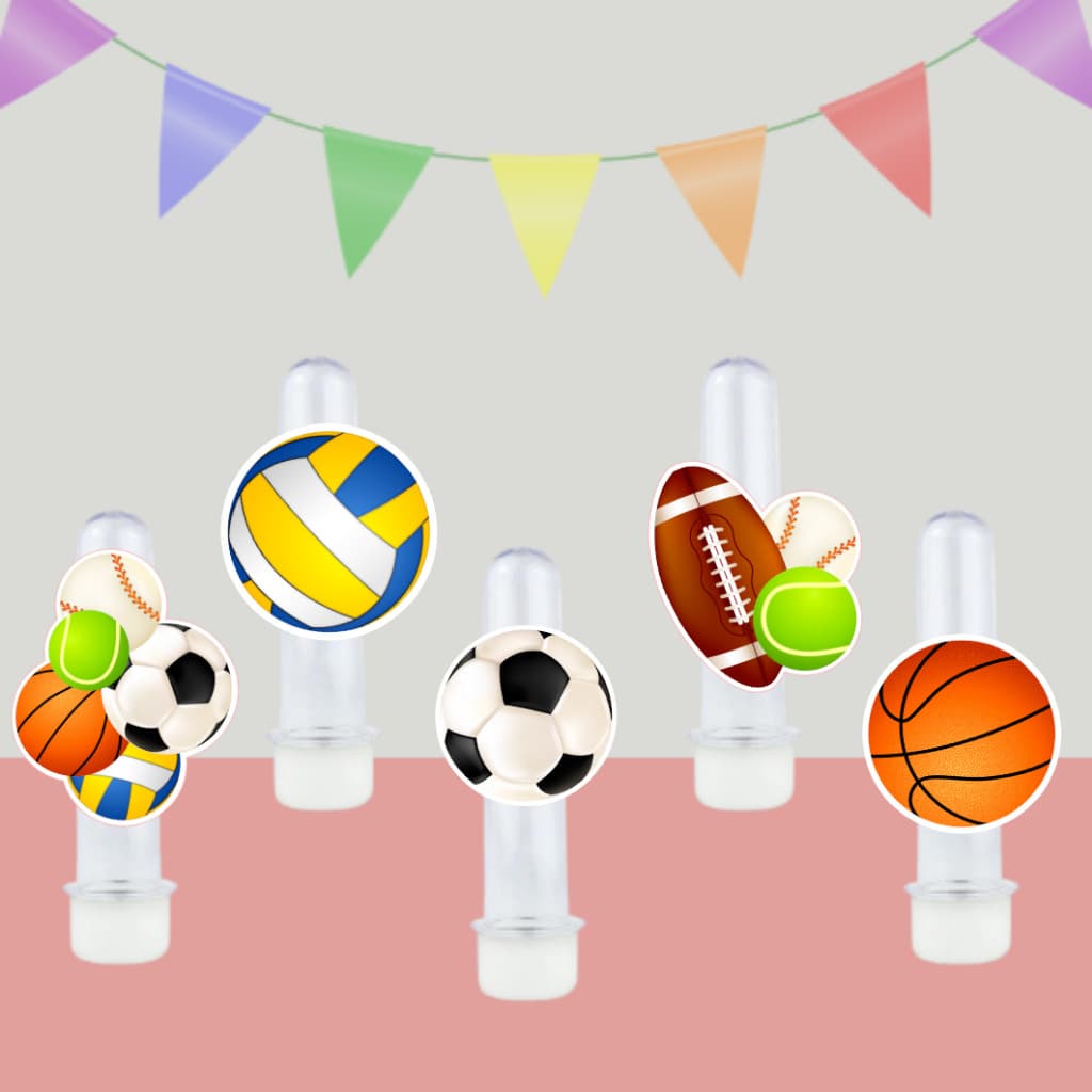 20 Apliques para tubete | Bolas Esportivas | Esportes | Lembrancinha Festa Aniversário