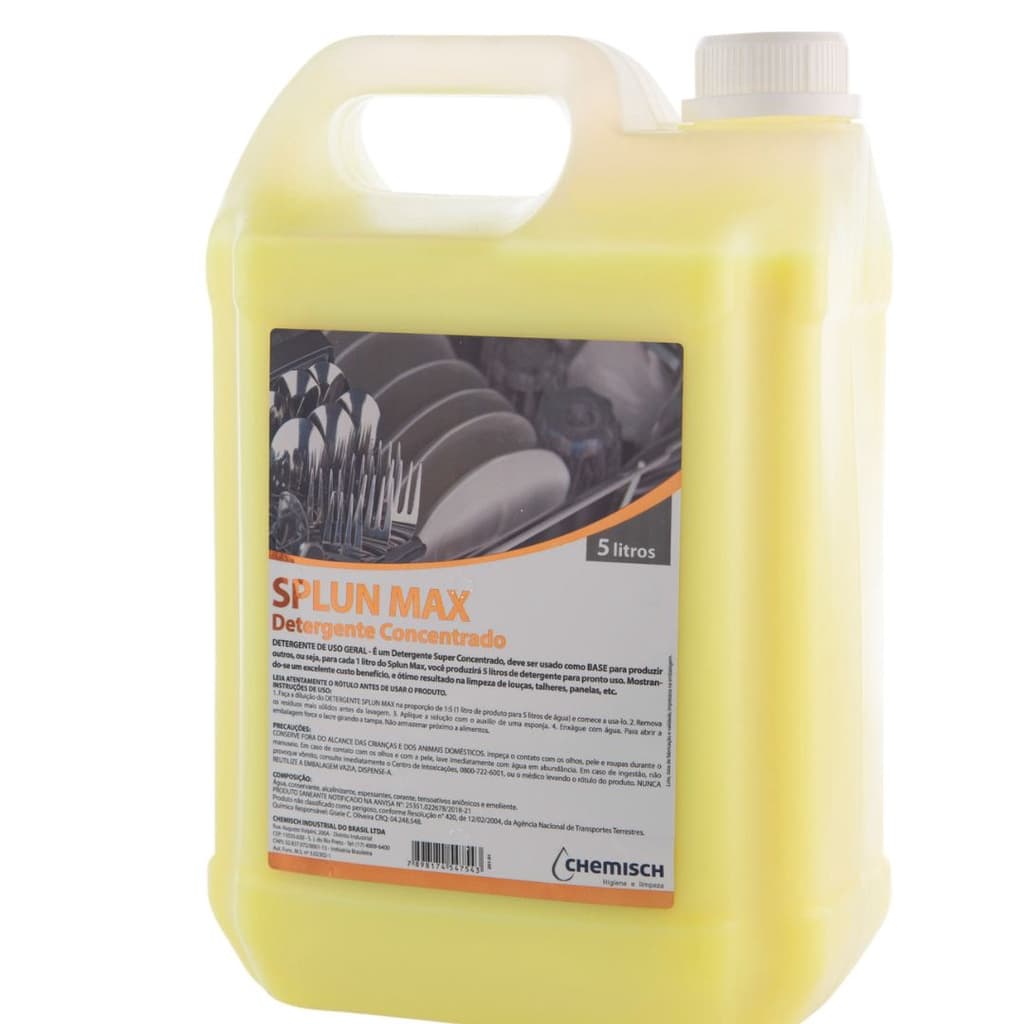 Detergente Splun Max 5L Concentrado Lava Louças Rende Mais