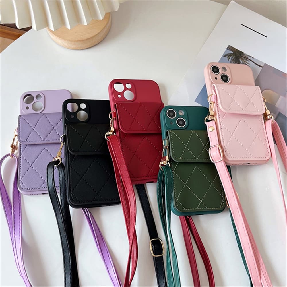 Xiaomi POCO X5 X4 X3 Pro GT NFC F5 F4 F3 5G Cordão Cruzado Diamante Porta Carteira De Couro Capa Macia TPU