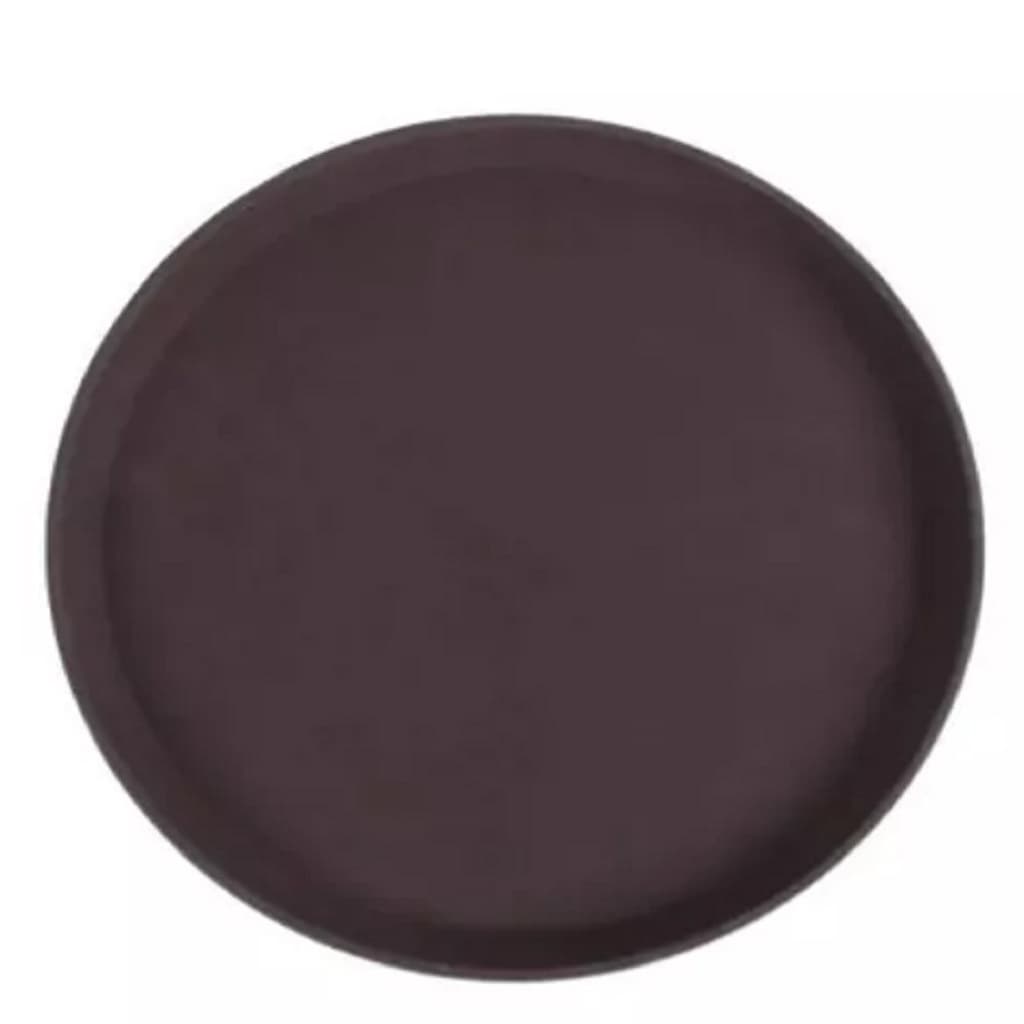 Kit 3un Bandeja Garçom Profissional Redonda PVC Emborrachada Antiderrapante 40cm Preta