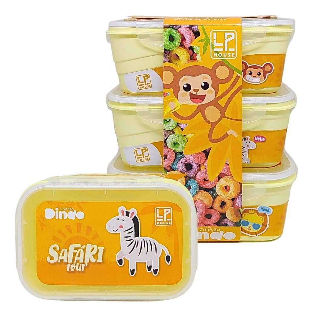 Conjunto 3 Potes Herméticos 500ml Amarelo Safari LP House