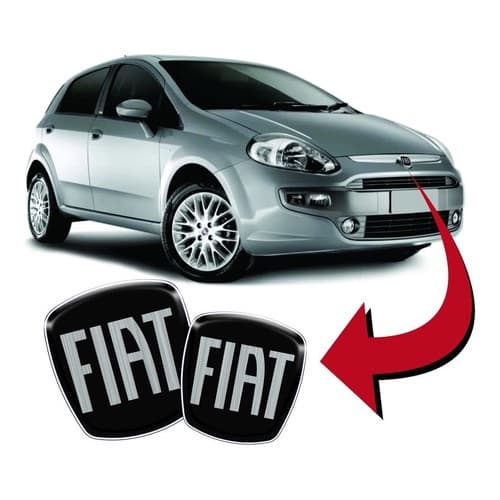 Kit Adesivos Emblema Fiat Black Piano Punto 2008/2014