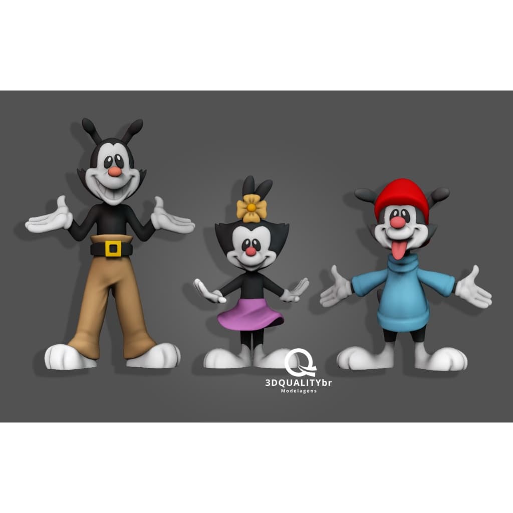 Estátua do Animaniacs - Yakko Wakko Dot - Impressão 3D