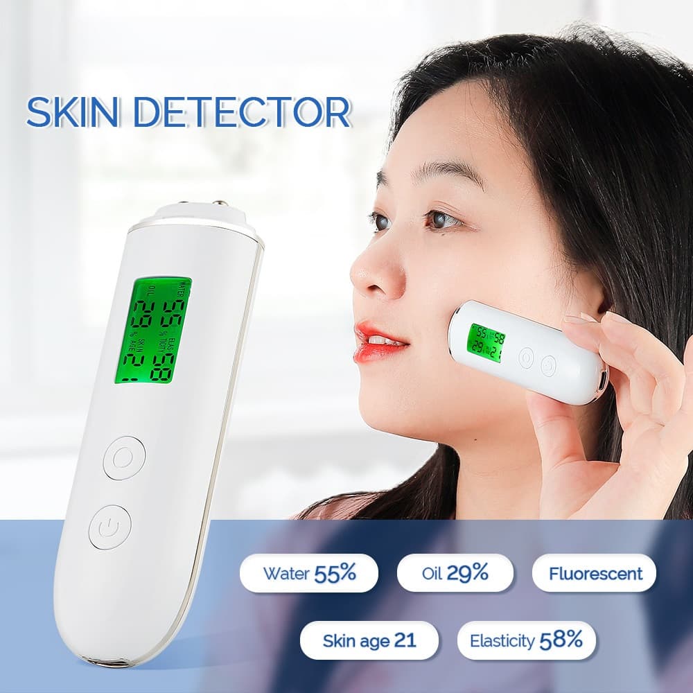 Foreverlily Testador De Umidade Da Pele facial Óleo Agente Fluorescente Caneta De Detecção Medição De Temperatura Domést