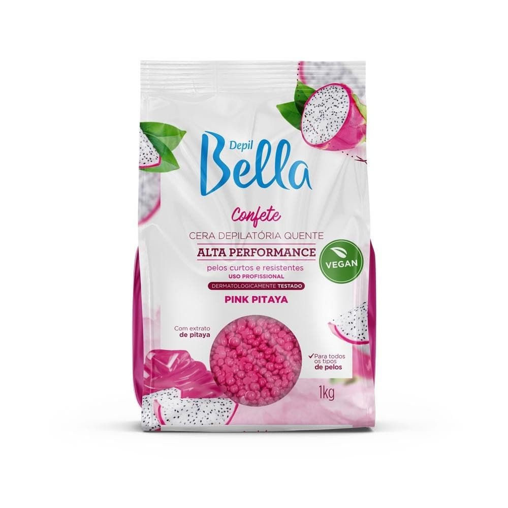 Cera Quente Depilatoria Confete Pink Pitaya Depil Bella 1Kg