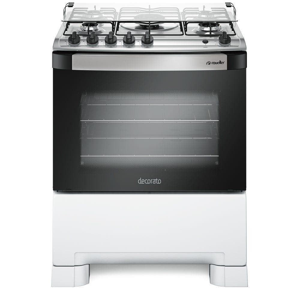 Fogão 5 Bocas Mueller Decorato Mesa em Inox e Tripla Chamae Acendimento Automático