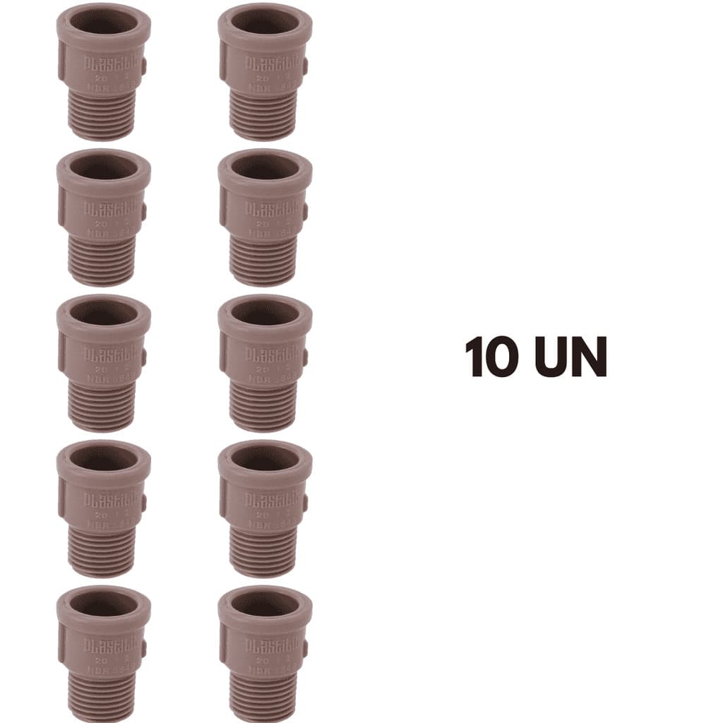 KIT 10 ADAPTADORES SOLDAVEL 20X1/2 PLASTILIT