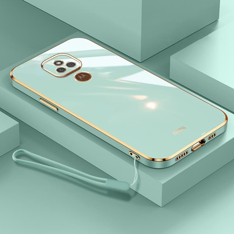 Capa protetora para telefone celular Adequada para Motorola Moto E7 E7 Plus Novo Estilo de Estilo Quadrado Capa para telefone celular com eletrodeposição