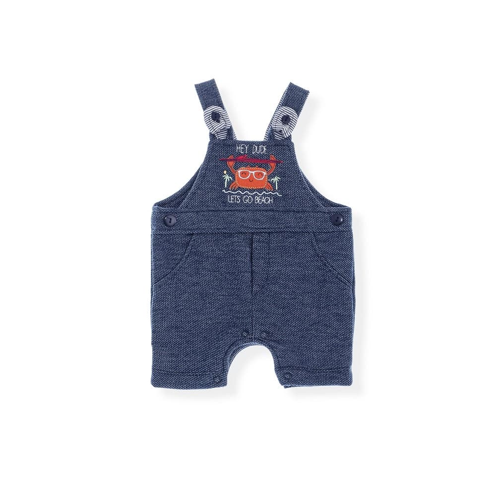 Macacão Banho de Sol Curto Bebê Otolina Siri Jeans Azul Escuro