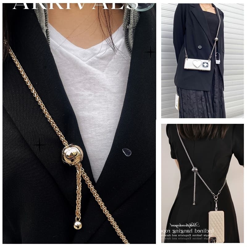 1PC Cordão Ajustável para Telefone - Corrente Longa para Crossbody com Pendente Decorativo, Destacável e Expandível