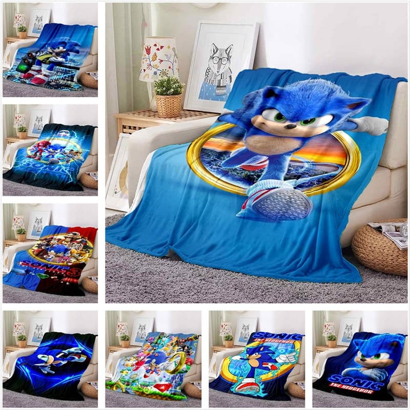 Ouriço Sonic Jogo Cobertor Sofá Escritório Nap Ar Condicionado Capa Do Carro Macio E Confortável Quente Personalizável n
