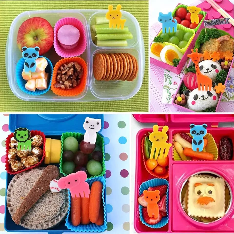 Kit 10 Palitos para crianças, garfos de frutas, pega alimentos para crianças, alimentação divertida