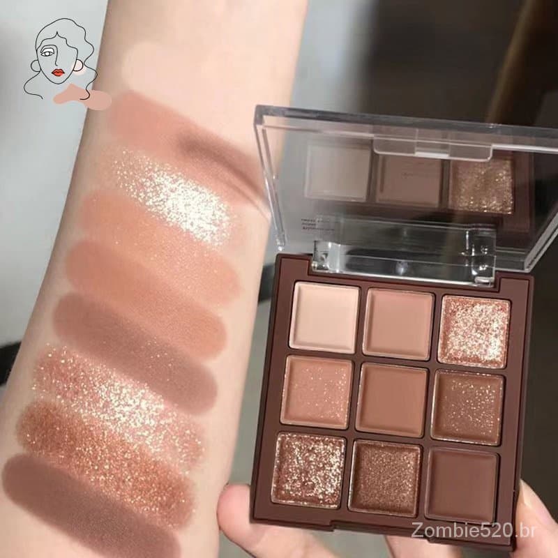 9 Cores Paleta De Sombra Nua Mate Cintilante E Brilhante Pigmentos beautyjk