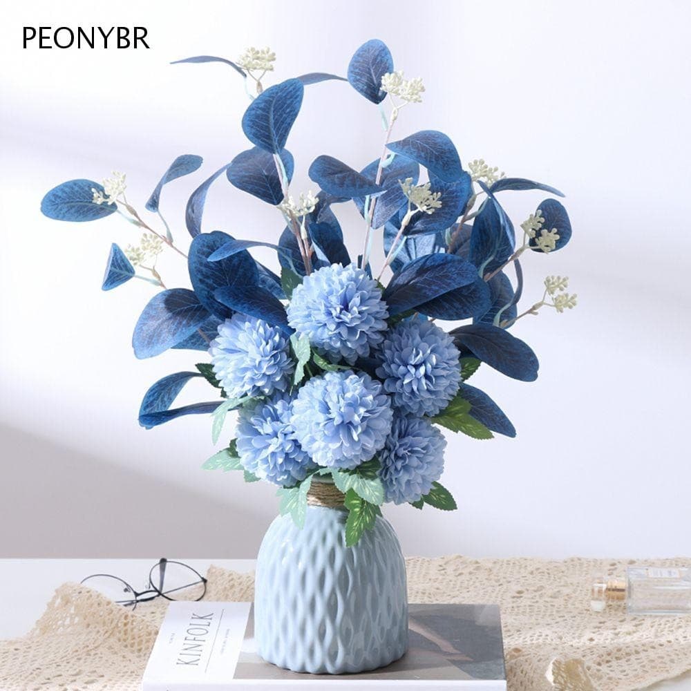 PEONYHOME Flores Artificiais Jardim Decoração Casa Bouquet Casamento Hortênsia Nórdica Falsas