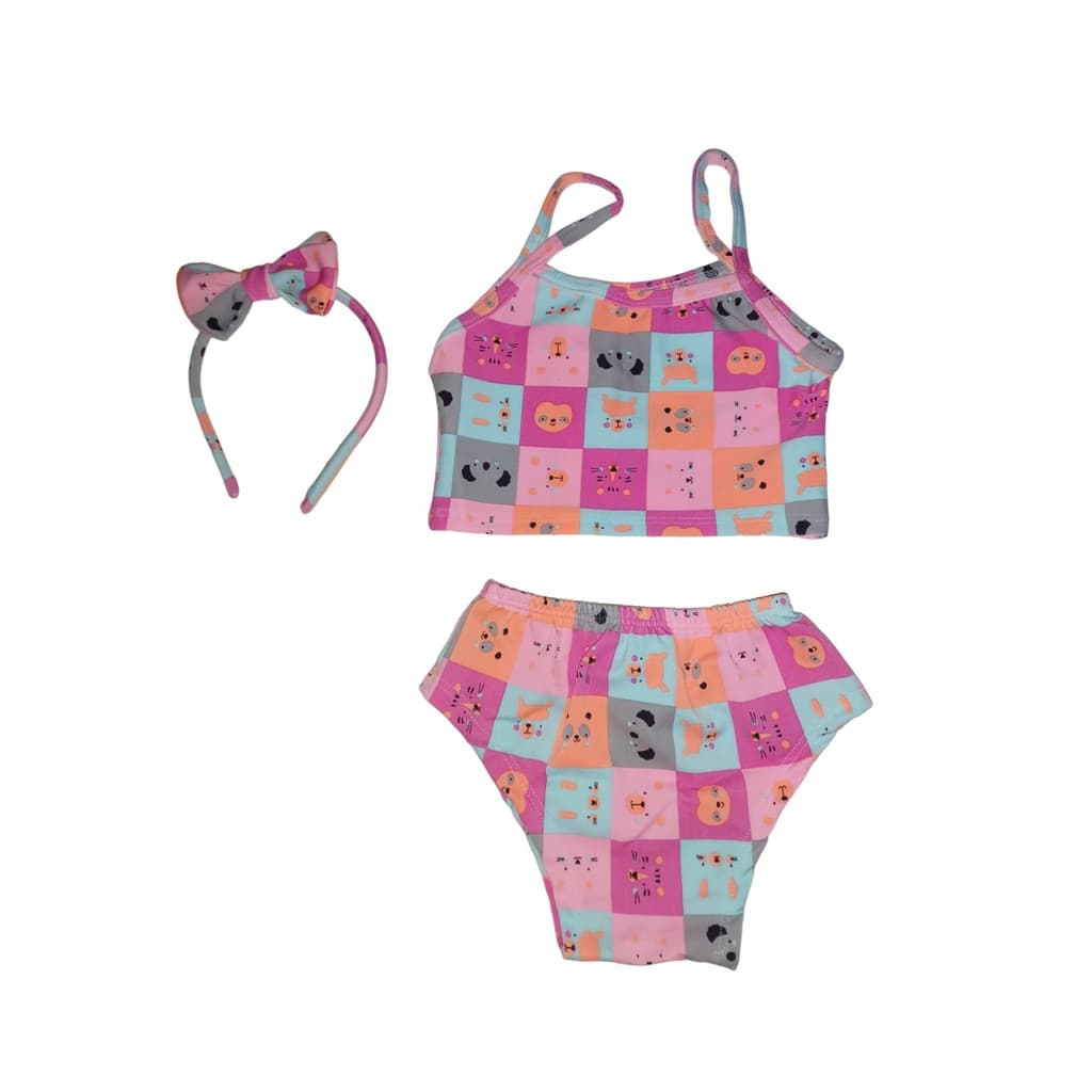 Biquini Infantil Com Tiara