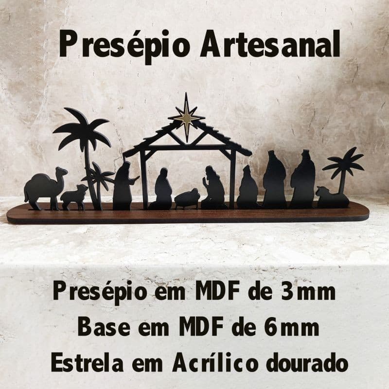 Enfeite de natal, Presépio de Natalino,  nascimento de Jesus em MDF