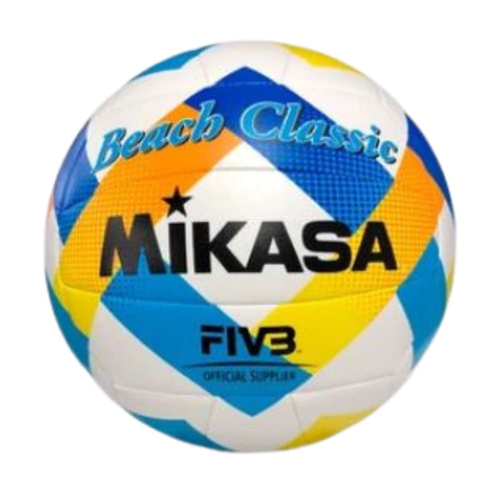 Bola Volei de Praia BV543C VXA Y Branco Amarelo Azul Mikasa