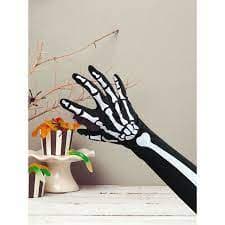 Luva Longa de Caveira / Esqueleto Para Fantasia Halloween