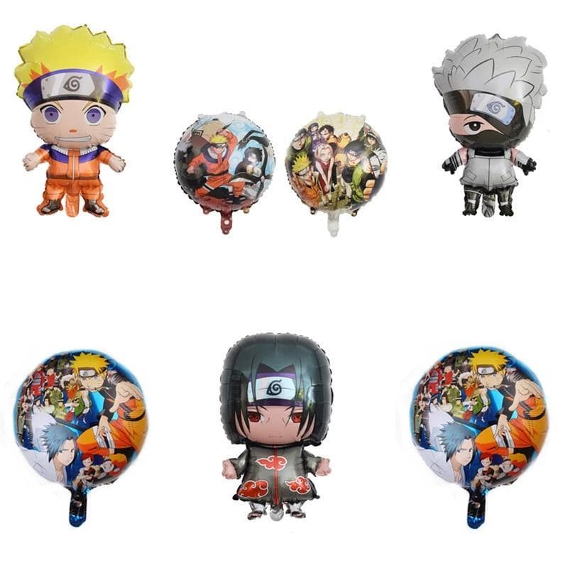 Estilo dos desenhos animados Naruto balão de folha de alumínio/decoração de festa de aniversário das crianças