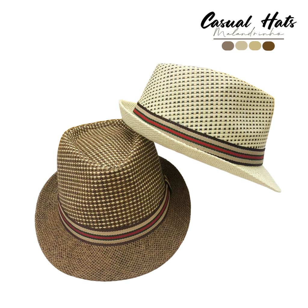 Chapéu Estilo Panamá Malandrinho Casual Hats com Fita - Modelo Novo