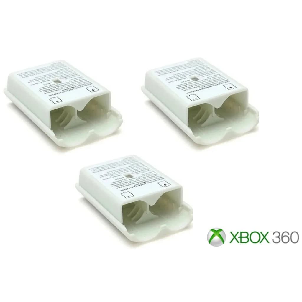 3x Tampa de Bateria ou Suporte Pilha para Controle Xbox 360 Branco