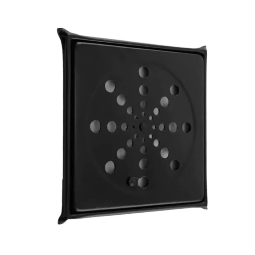 Ralo Grelha Inox Quadrado Preto Fosco 10cm X 10cm