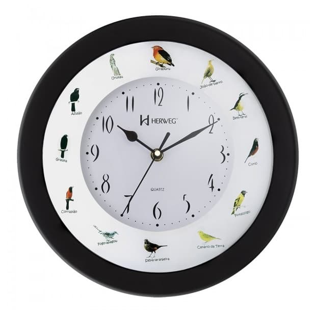 Relógio De Parede Canto Dos Pássaros 30 Cm Herweg 6370 035