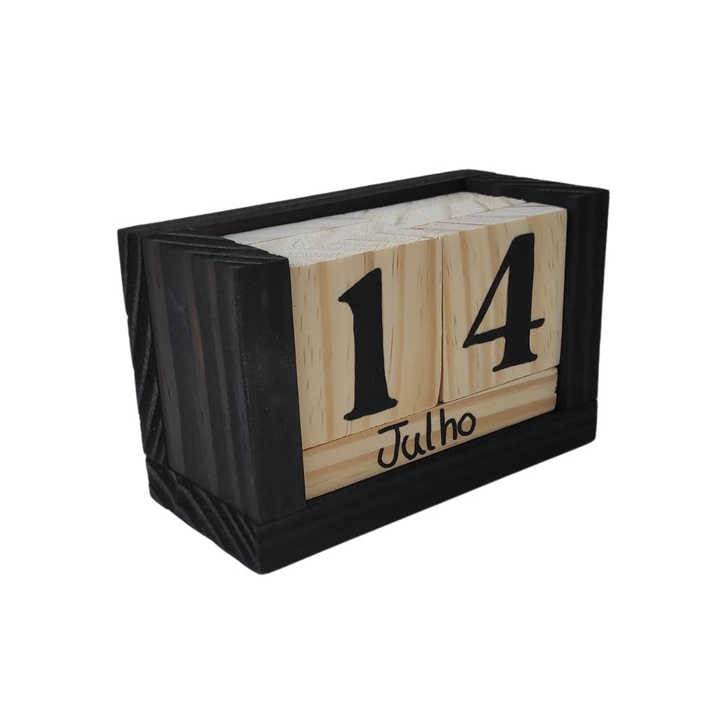 Calendário Permanente De Madeira De Mesa Home Office Decor