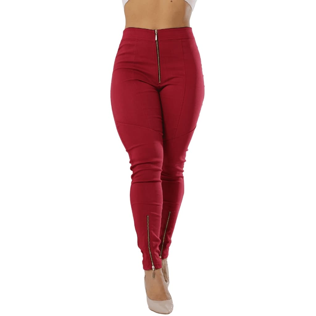 Calça Feminina Marsala Bengaline Ziper -  Moda Gringa 2023