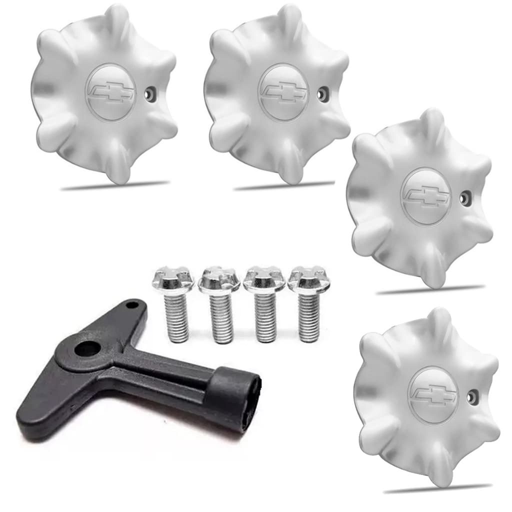 Kit 4 Calota Centro Roda Vectra Gls 1997 1998 1999 + Kit de Parafuso Com Chave