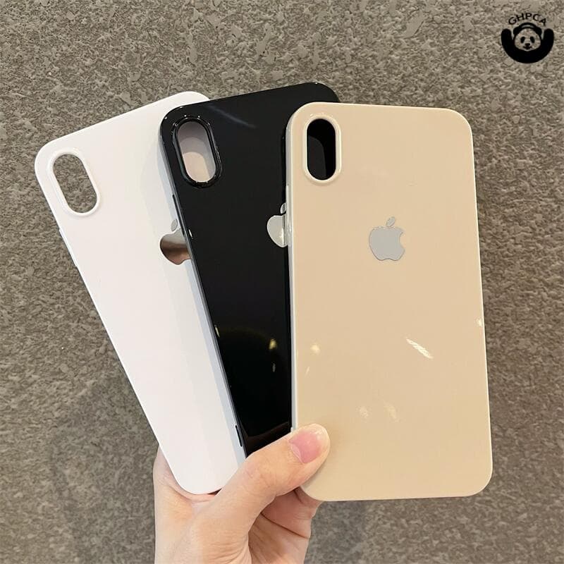 Capa de vidro temperado colorida para iPhone 7 8 Plus X Xs Max XR TPU Soft Edge 11 11Pro 12 pro max capinah