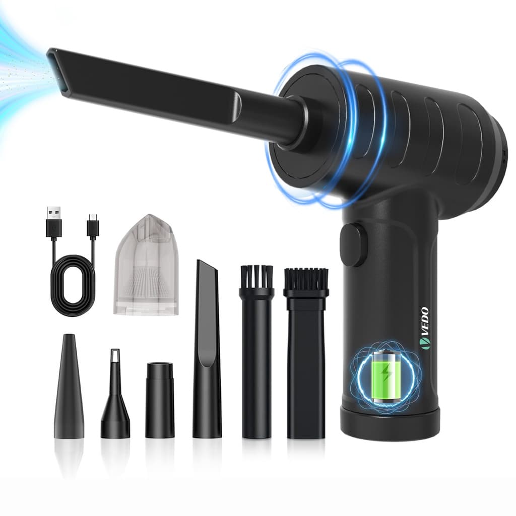 （Novo em stock）Mini Soprador De Pó De Computação Usb Portátil Espremedor De Ar Comprimido Para Teclado De Computador 55000 RPM USB Carregamento Mini Elétrico Sem Fio PC Limpador De Carro Soprador