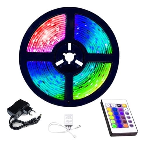 Fita De Led Rgb Com Controle E Fonte Lançamento na loja produto pronta enttega