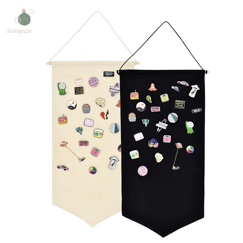 abongsea Broche Em Branco Nórdico , Porta-Crachá , De Pano , Organizador , Alfinetes De Exibição , Coleção De Armazename