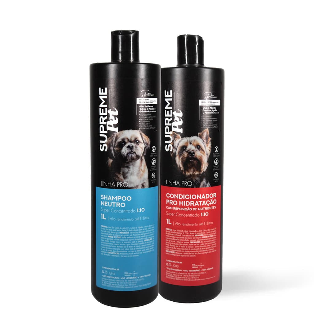 KIT Shampoo Pet Neutro Cheiroso + Condicionador Pet 1L 1:10