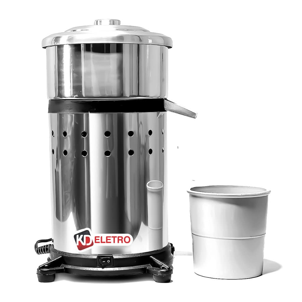 Espremedor de Sucos Inox Grande Bivolt Extrator Suco Laranja Frutas Bares Cozinhas Restaurantes