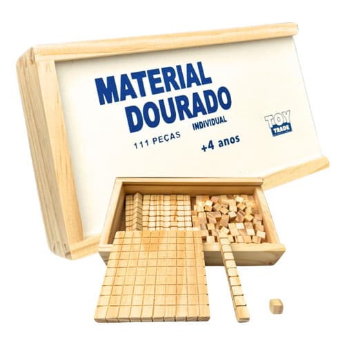 Material Dourado 111 Peças Educativo Escolar Em Madeira TOY TRADE