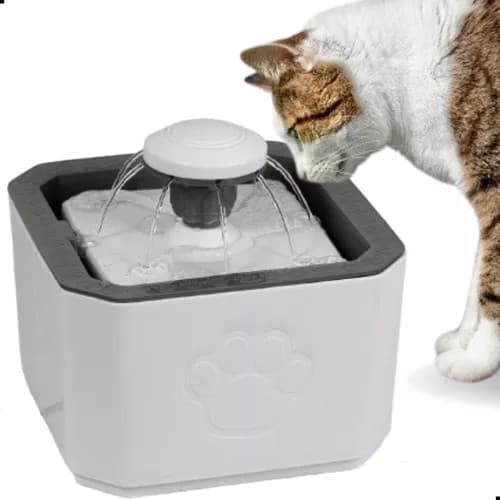 Bebedouro Fonte de Água Elevado Automático Com Filtro 3 Estágios Para Pet Cachorro Gato 2.5 Litros