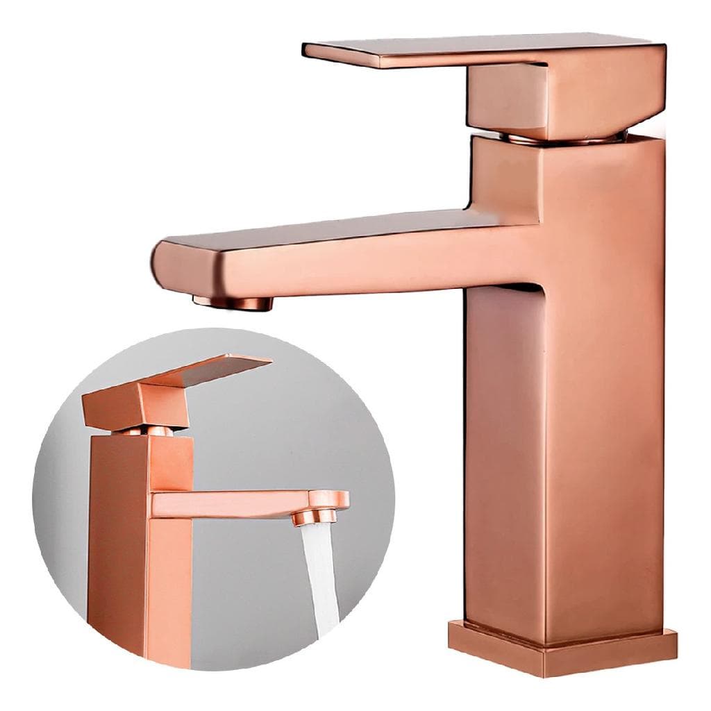 Torneira Banheiro Lavabo Inox Rose Misturador Monocomando