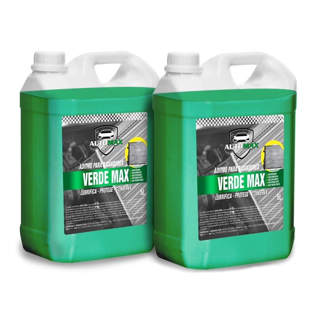 Kit Aditivo De Radiador 10 Litros Verde Fluido Para Carros Arrefecimento Liquido Automax