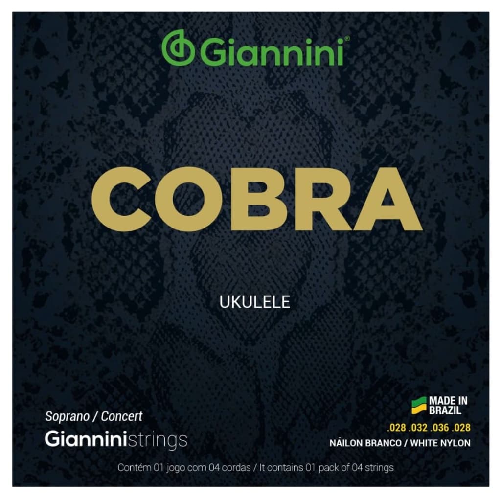 Encordoamento Ukulelê Giannini Cobra Concert Soprano GEUKSC Nylon