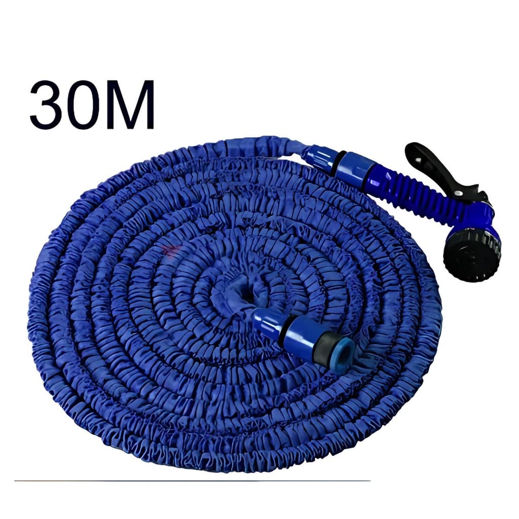Mangueira Mágica Flexível 30 Metros p/ Jardim Carro 7 Tipos de Jatos Retrátil Elástica Expansível Irrigação