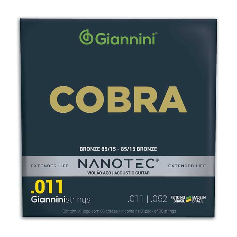 Encordoamento Giannini Cobra Nanotec Violão Aço .011 GEEFLK PN