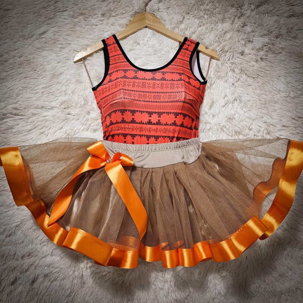 Conjunto Fantasia Infantil Body Saia Moana Carnaval Halloween