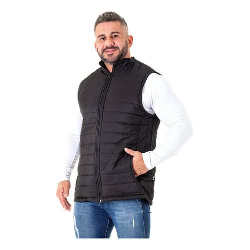 Colete Forrado por dentro Masculino Puffer Bobojaco Nylon Matelado Acolchoado Gominho Inverno Frio