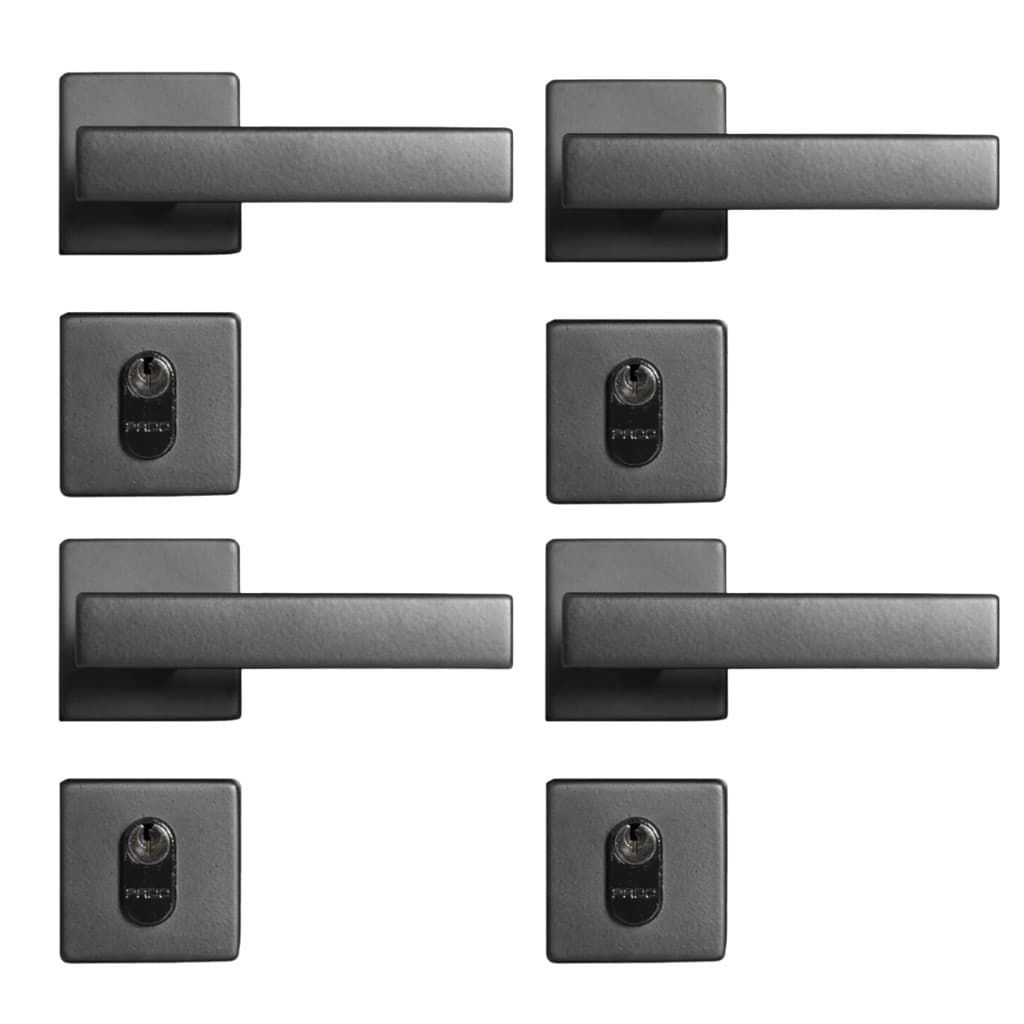 Kit 4 Fechadura Externa Saída Pado Concept 408 Máquina 40mm Preto Fosco