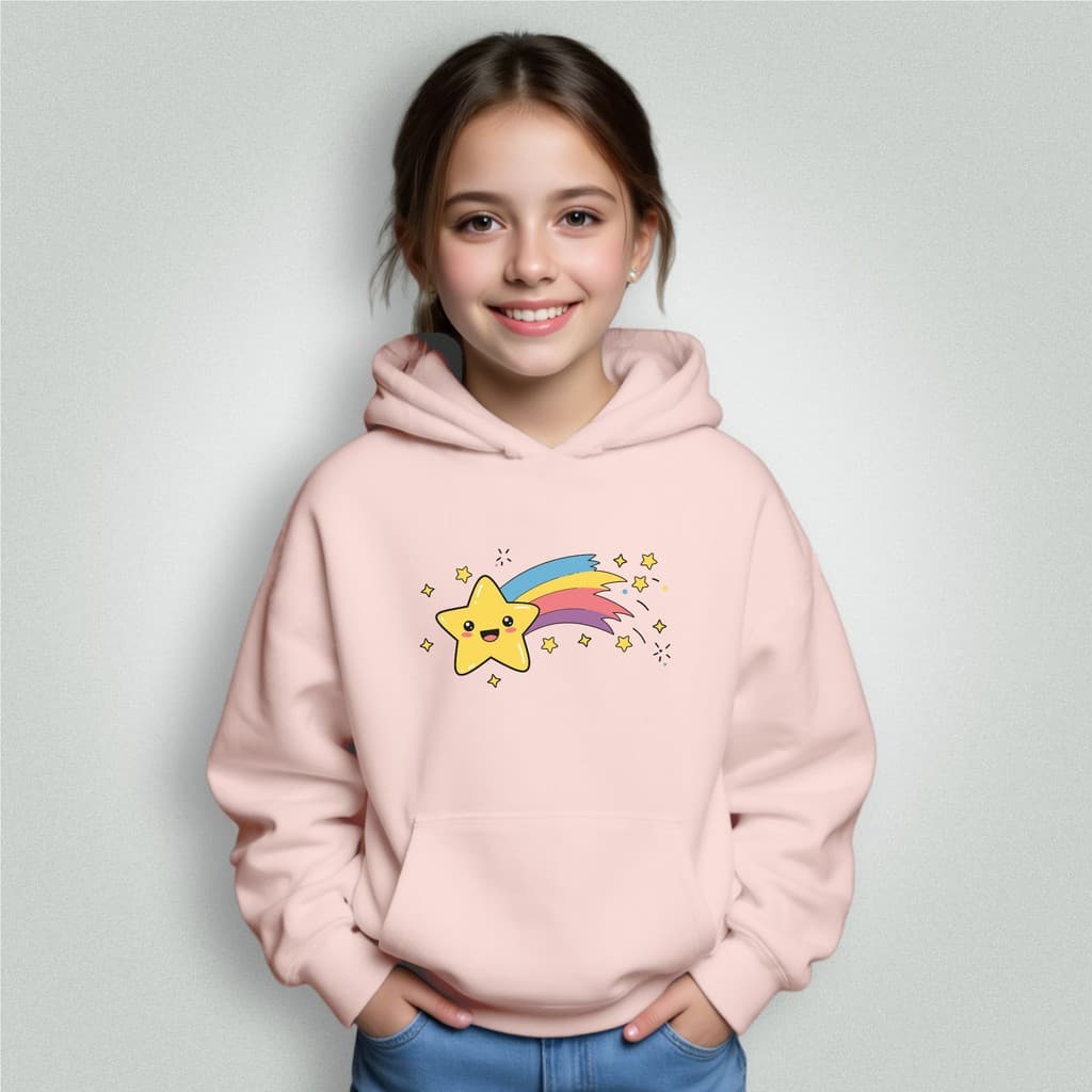 Moletom Infantil Bolso Canguru Com Capuz Menino Menina Estrela Cadente Envio Imediato
