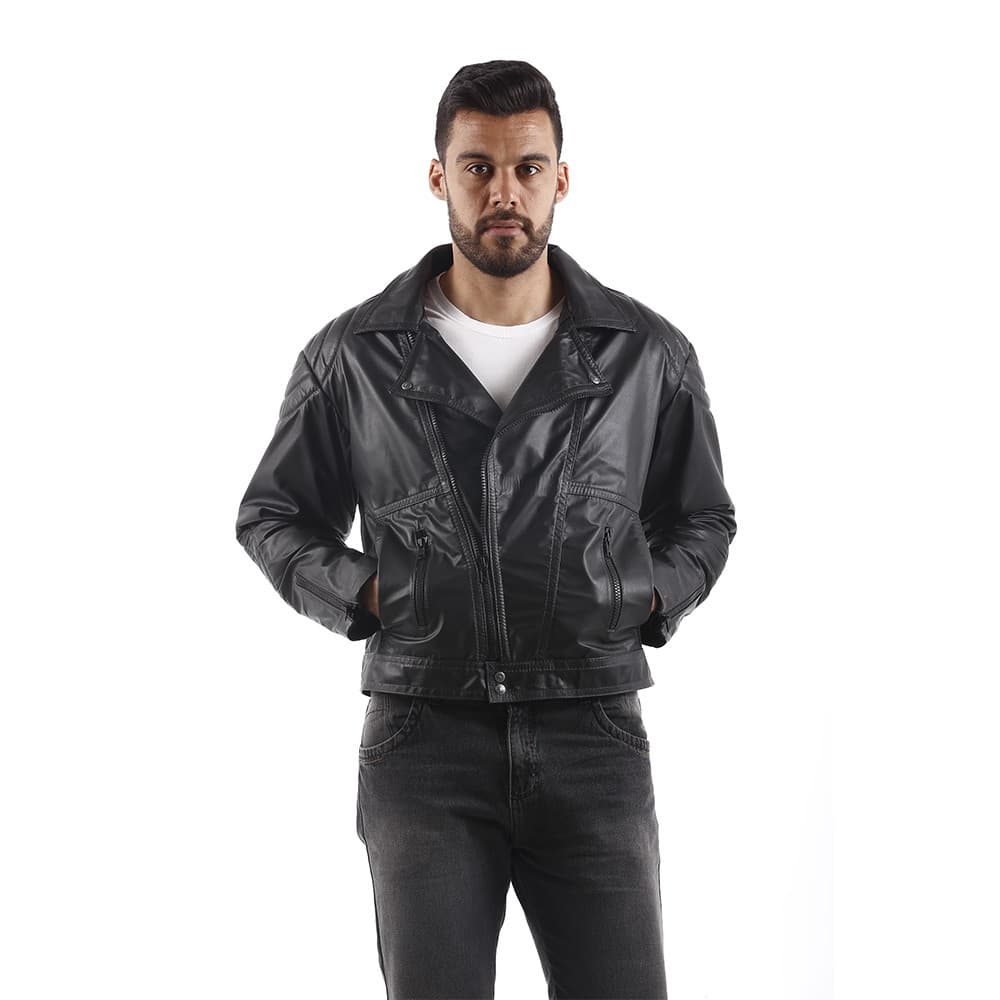 Jaqueta Motoqueiro Motociclista Couro  T001 Preto