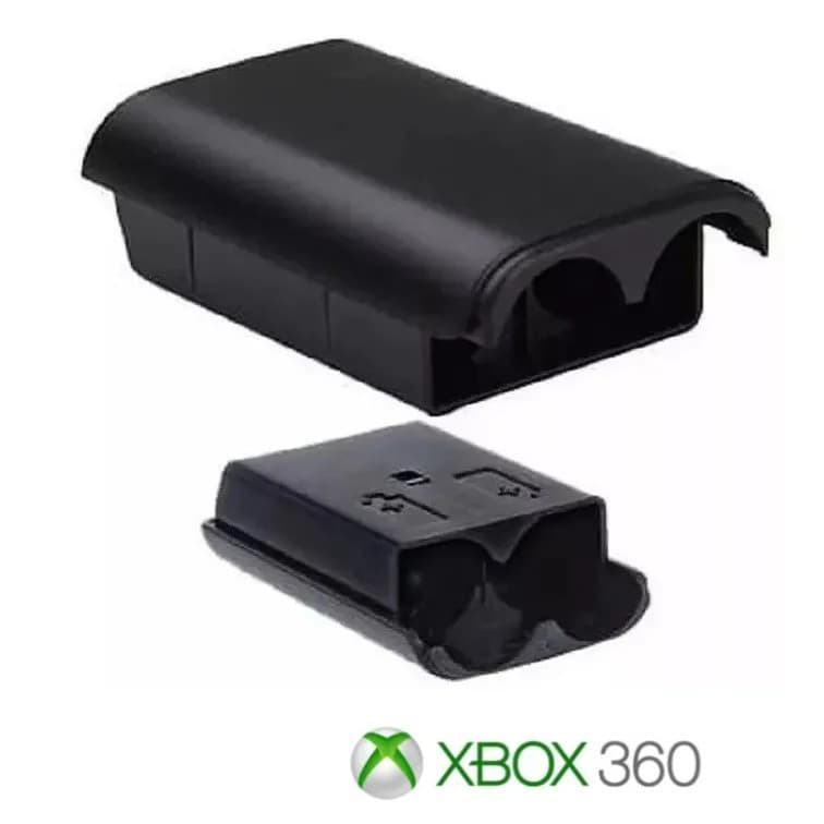 2x Tampa da Bateria ou Suporte Pilha para Controle Xbox 360 Preta