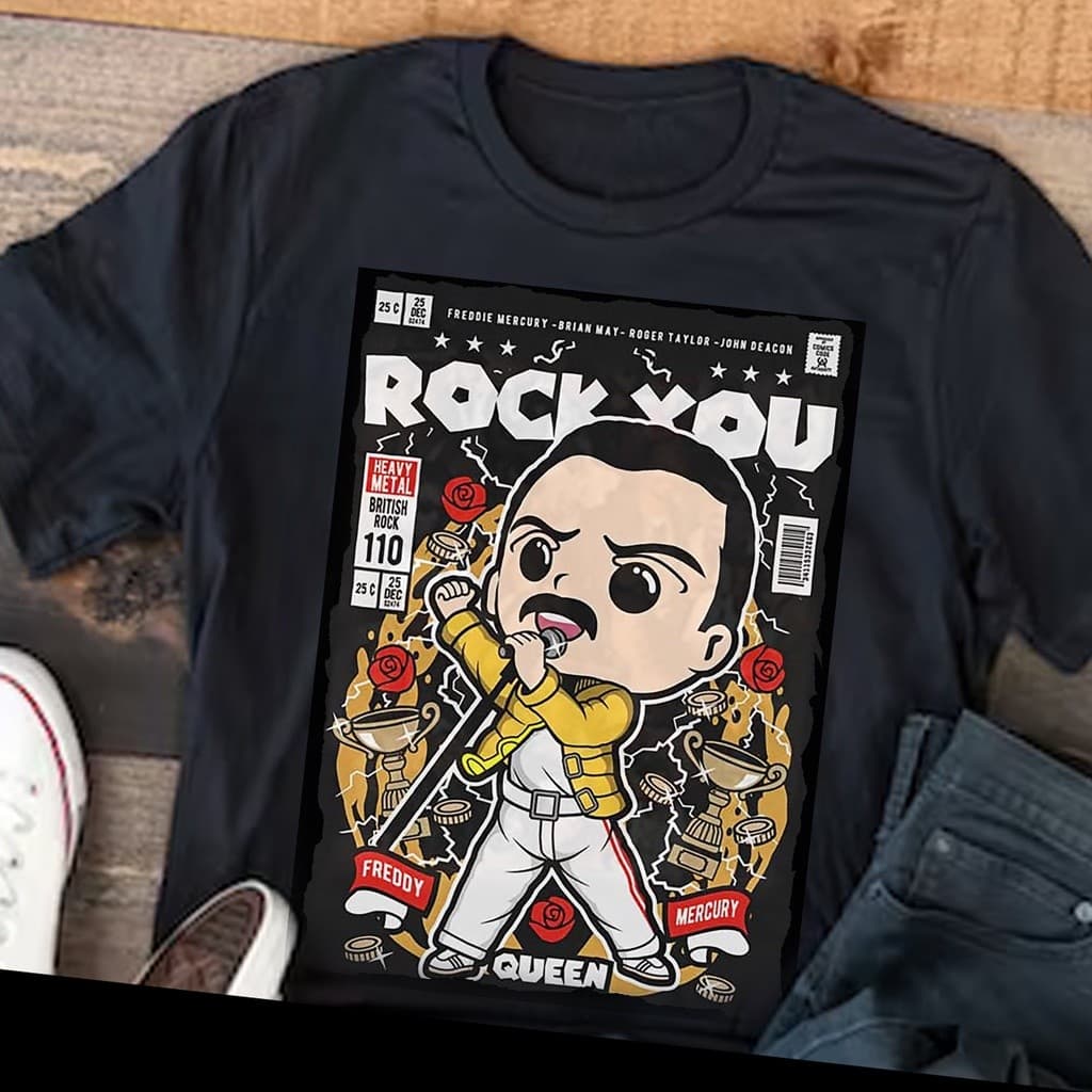 Camiseta Queen Camiseta Freddie Mercury Camisa camisa rock top